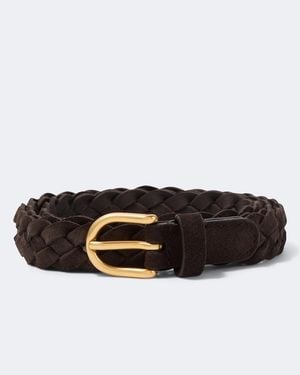 Lardini Braided Suede Belt - Black