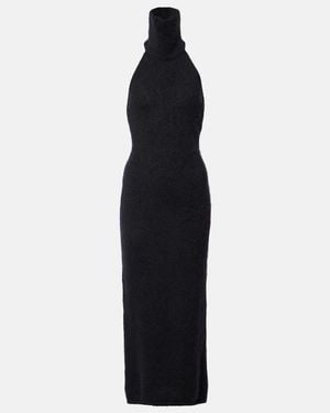 Magda Butrym Halterneck Mohair-Blend Maxi Dress - Blue