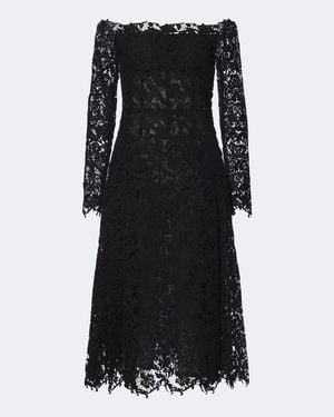 Fendi Off-Shoulder Lace Bustier Dress - Black