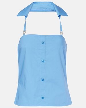 Coperni Halterneck Cotton Top - Blue