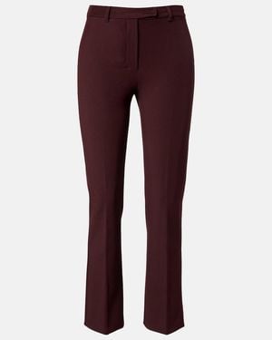 Max Mara Cotton-Blend Cropped Straight Trousers - Purple