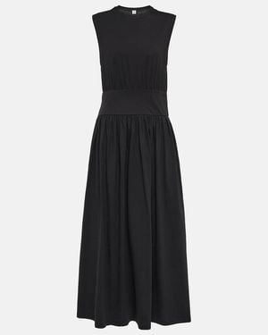 TOTEME Sleeveless Cotton Midi Dress - Black