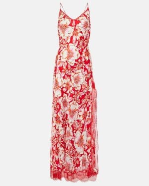Poupette Lucia Printed Midi Dress - Red
