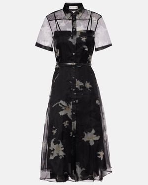 Altuzarra Kiera Floral Silk Midi Dress - Black