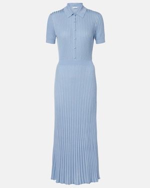 Gabriela Hearst Amor Ribbed-Knit Silk And Cashmere Maxi Dress - Blue