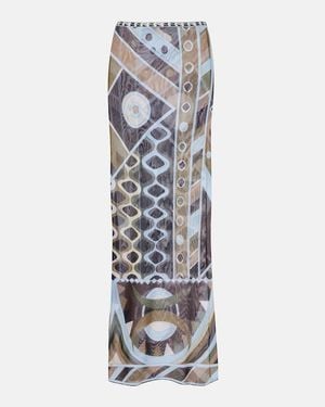 PUCCI Vivara Tulle Maxi Skirt - Blue