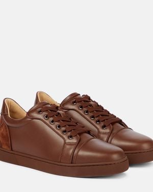Christian Louboutin Fun Vieira Leather Trainers - Brown