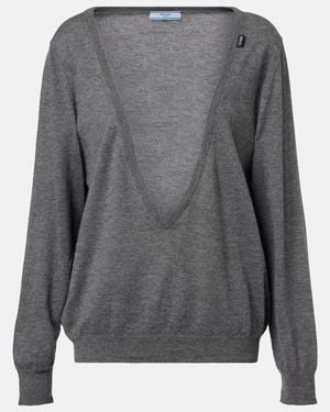 Prada Pullover Aus Kaschmir - Grau