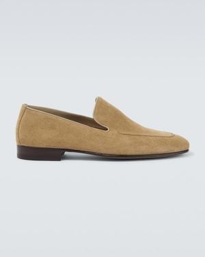 Manolo Blahnik Truro Suede Loafers - White