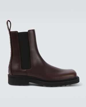 Bottega Veneta Ben Leather Chelsea Boots - Black