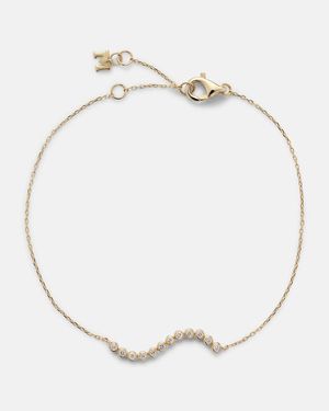 Mateo 14Kt Wave Bracelet With Diamonds - Metallic