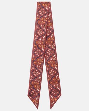 Loro Piana Printed Silk Scarf - Red