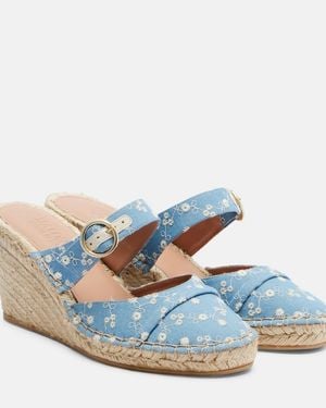 Malone Souliers Espadrille-Wedges Farah Aus Denim - Blau