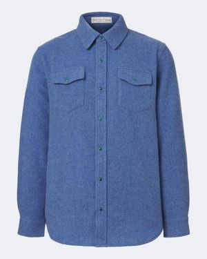 God's True Cashmere Cashmere Shirt With Malachites - Blue