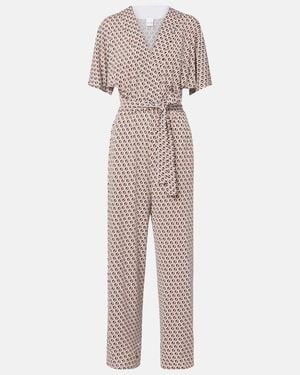 Max Mara Belted Printed Jumpsuit - Natural