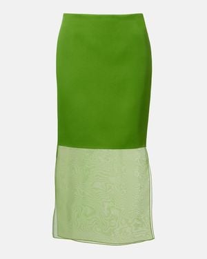 KHAITE Sybil Layered Midi Skirt - Green