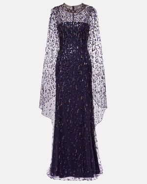 Jenny Packham Hestia Embellished Gown - Blue