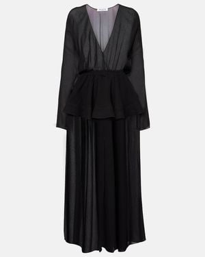 Alaïa Peplum Midi Dress - Black