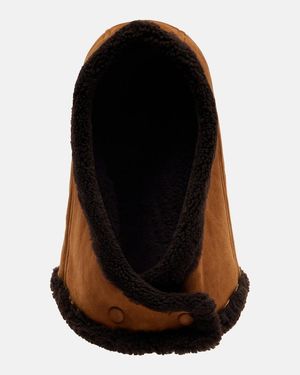 Yves Salomon Shearling-Trimmed Suede Hood - Black
