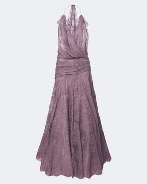 Zimmermann Clash Draped Lace Gown - Purple