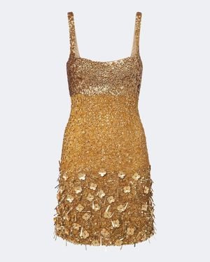 La Fuori Vestido Corto Maris Con Lentejuelas - Metálico