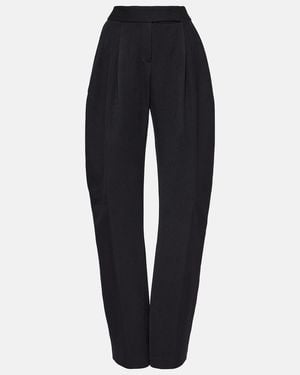 The Attico Wide-Leg Satin Trousers - Blue