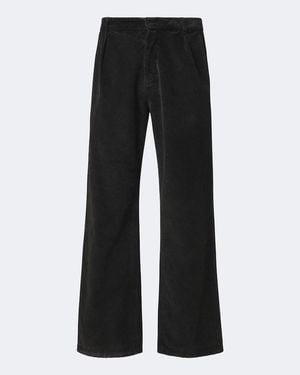 The Row Paulo Cotton Corduroy Wide-Leg Pants - Black