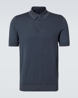 Fedeli Cotton Polo Shirt - Blue