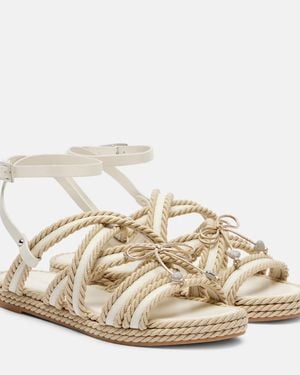Mach & Mach Embellished Woven Sandals - Metallic