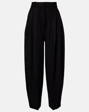 Jacquemus Virgin Wool Wide-Leg Pants - Black