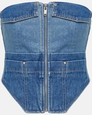 Dion Lee Workwear Denim Corset Top - Blue