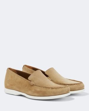 Manolo Blahnik Monaco Suede Loafers - White