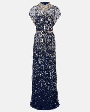 Jenny Packham Sylvie Embellished Gown - Blue