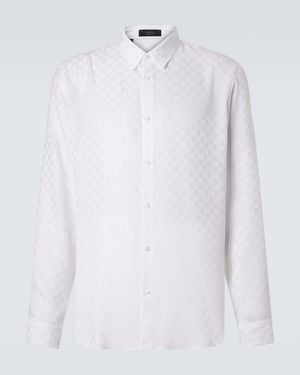 Gucci Gg Silk Jacquard Shirt - White