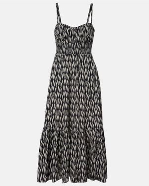 Ulla Johnson Nadine Printed Cotton-Blend Midi Dress - Black
