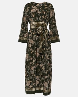 Max Mara Fedra Floral Silk Crepe De Chine Maxi Dress - Green