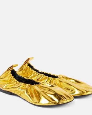 Jil Sander Leather Ballet Flats - Yellow