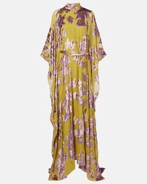 Taller Marmo Leonor Floral Fil Coupe Kaftan - Metallic