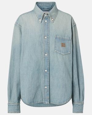 Miu Miu Hemd Aus Chambray - Blau