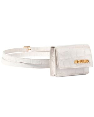 Jacquemus La Ceinture Bello Croc-effect Leather Belt Bag - White