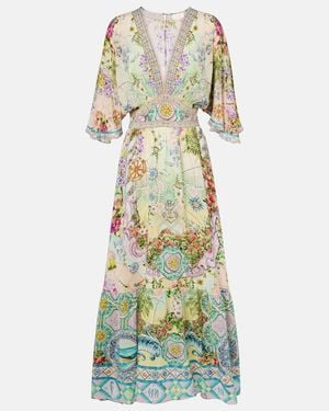 CAMILLA Embellished Silk Maxi Dress - Green