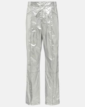 Isabel Marant Anea High-Rise Coated Cotton Trousers - Grey