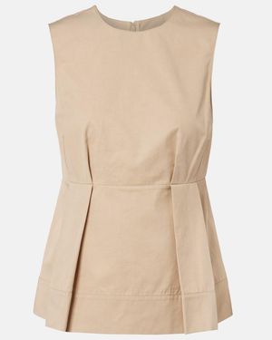 Vince Pleated Peplum Top - Natural