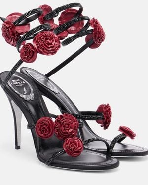 Rene Caovilla Sandalen Cleo Aus Satin Mit Kristallen - Pink