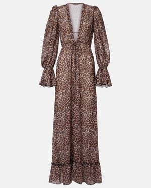 Bananhot Berta Leopard-Print Beach Cover-Up - Brown