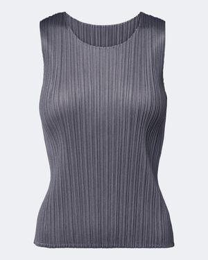 Pleats Please Issey Miyake Basics Pleated Top - Blue