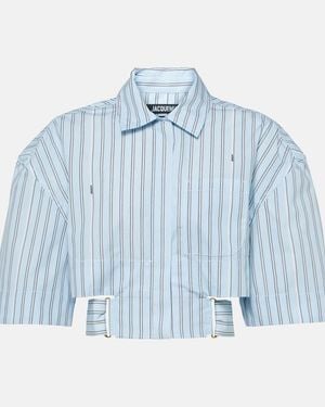 Jacquemus Blue Les Sculptures 'la Chemise Courte Bari' Shirt