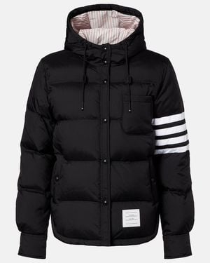Thom Browne 4-Bar Hooded Quilted Down Jacket - Black
