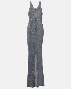 Bananhot Jules Sequined Knitted Maxi Dress - White