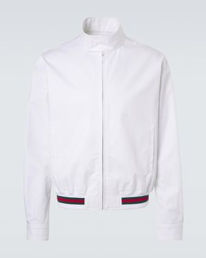 Gucci Web Stripe Cotton Twill Jacket - White